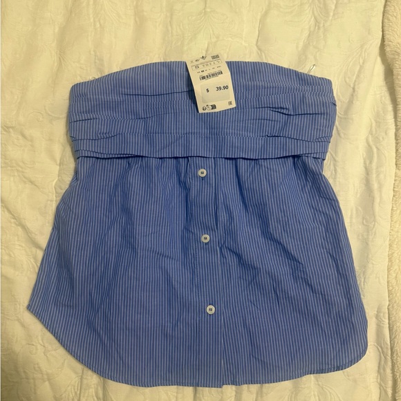 Zara Tops - Zara Blue Striped Blouse